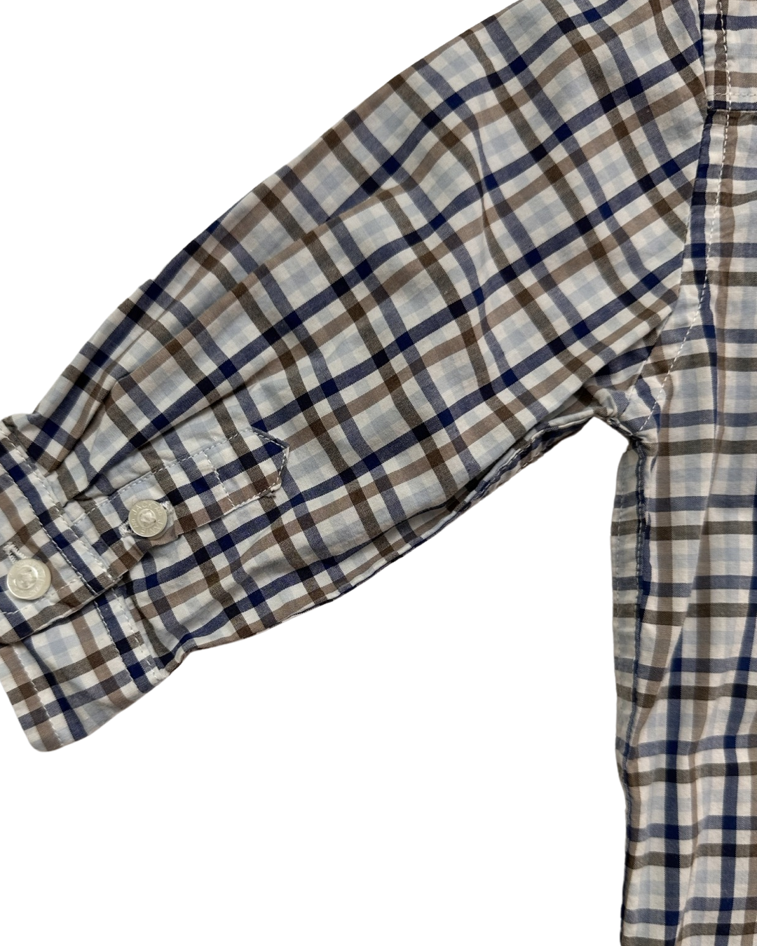 6-12M Baby Boy Janie & Jack Plaid Long Sleeve Button Up Top