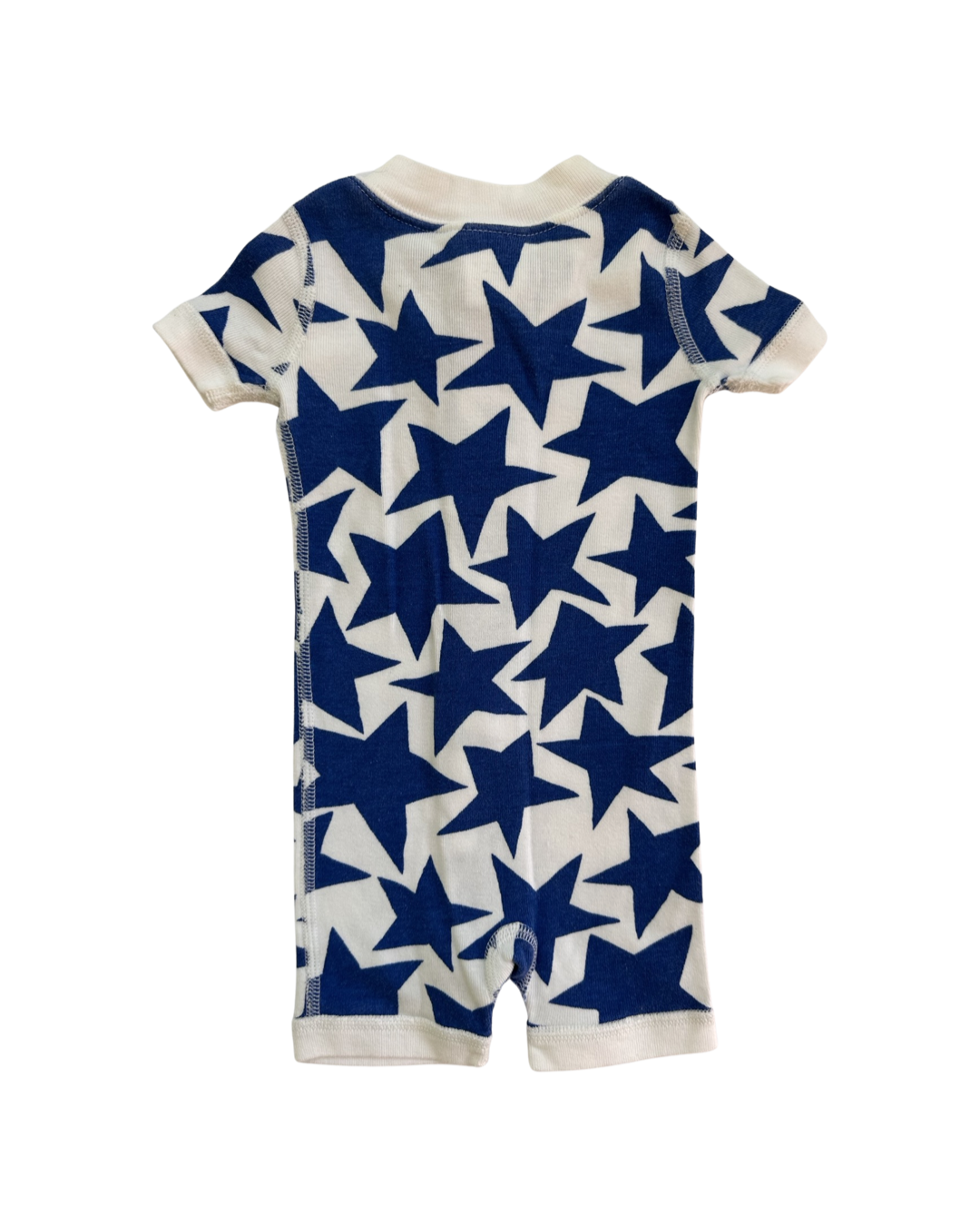 0-3M Baby Boy / Girl Blue Stars Hanna Andersson Zippered Sleeper PJs