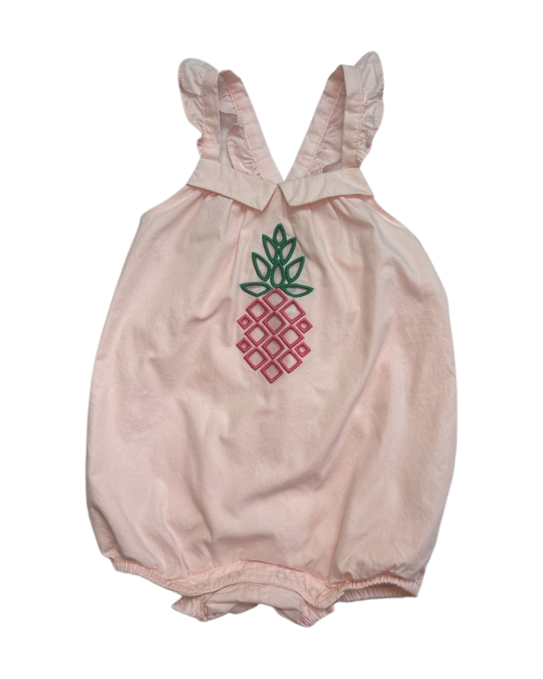 12M-18M Baby Girl Janie & Jack Sunwashed Rose Pineapple One Piece Bubble