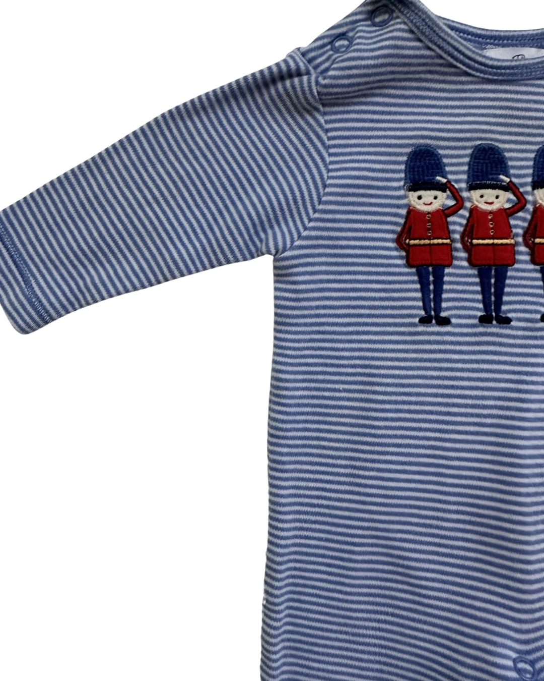 Newborn Baby Boy John Lewis London Soldier Blue Striped Sleeper