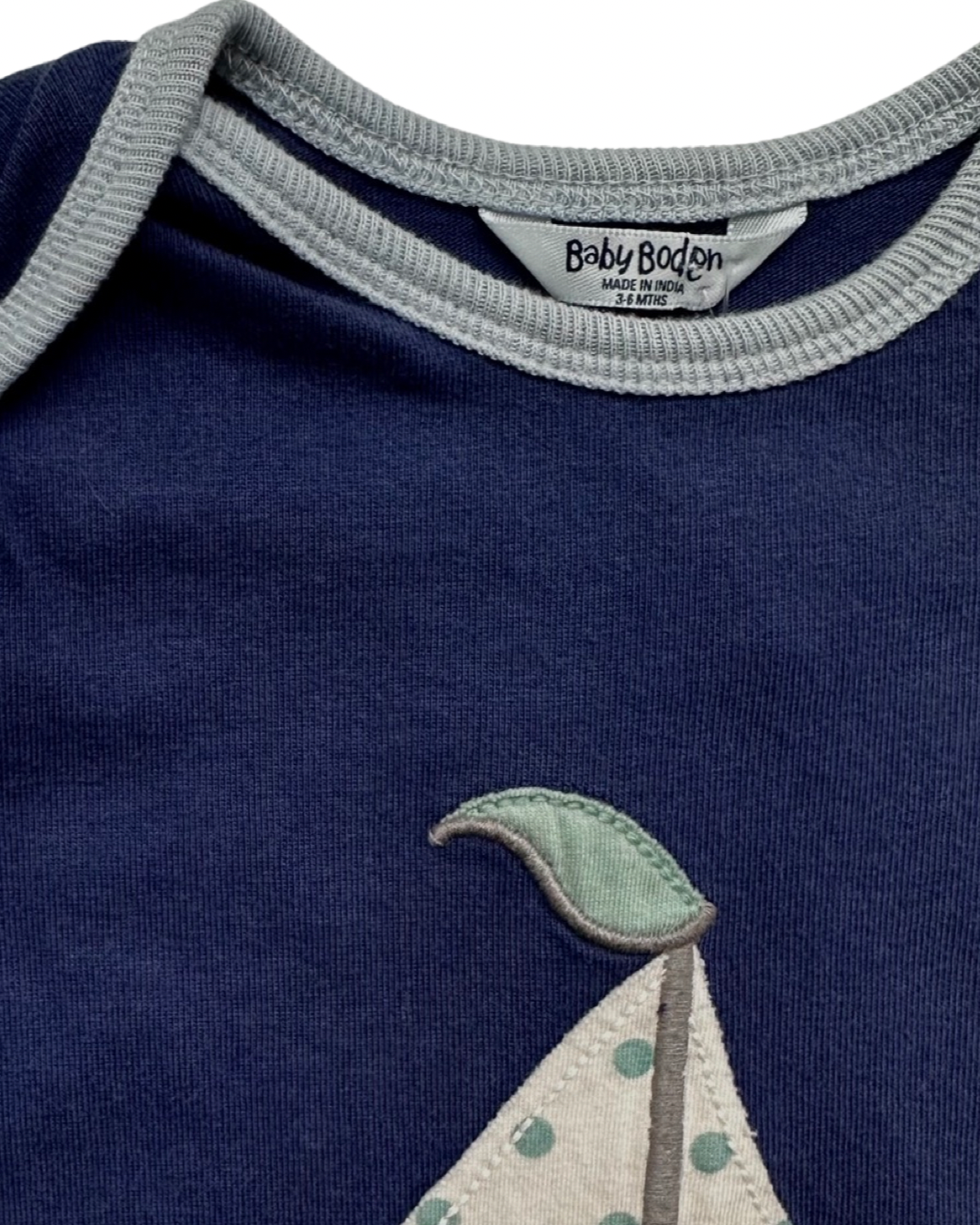 3-6M Baby Girl Baby Boden Dusty Blue Sailboat Dress