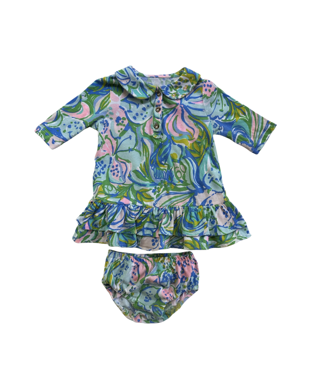 6-12M Baby Girl Lilly Pulitzer Ruffle Bottom Dress w/ Bloomers