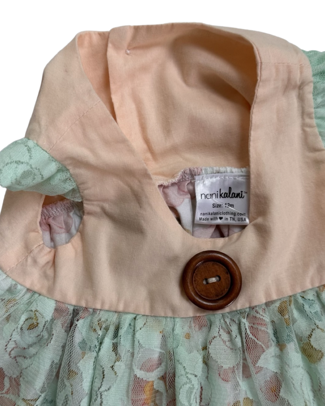 12M Baby Girl NaniKalani Boutique Floral Lace Flutter Sleeve Dress