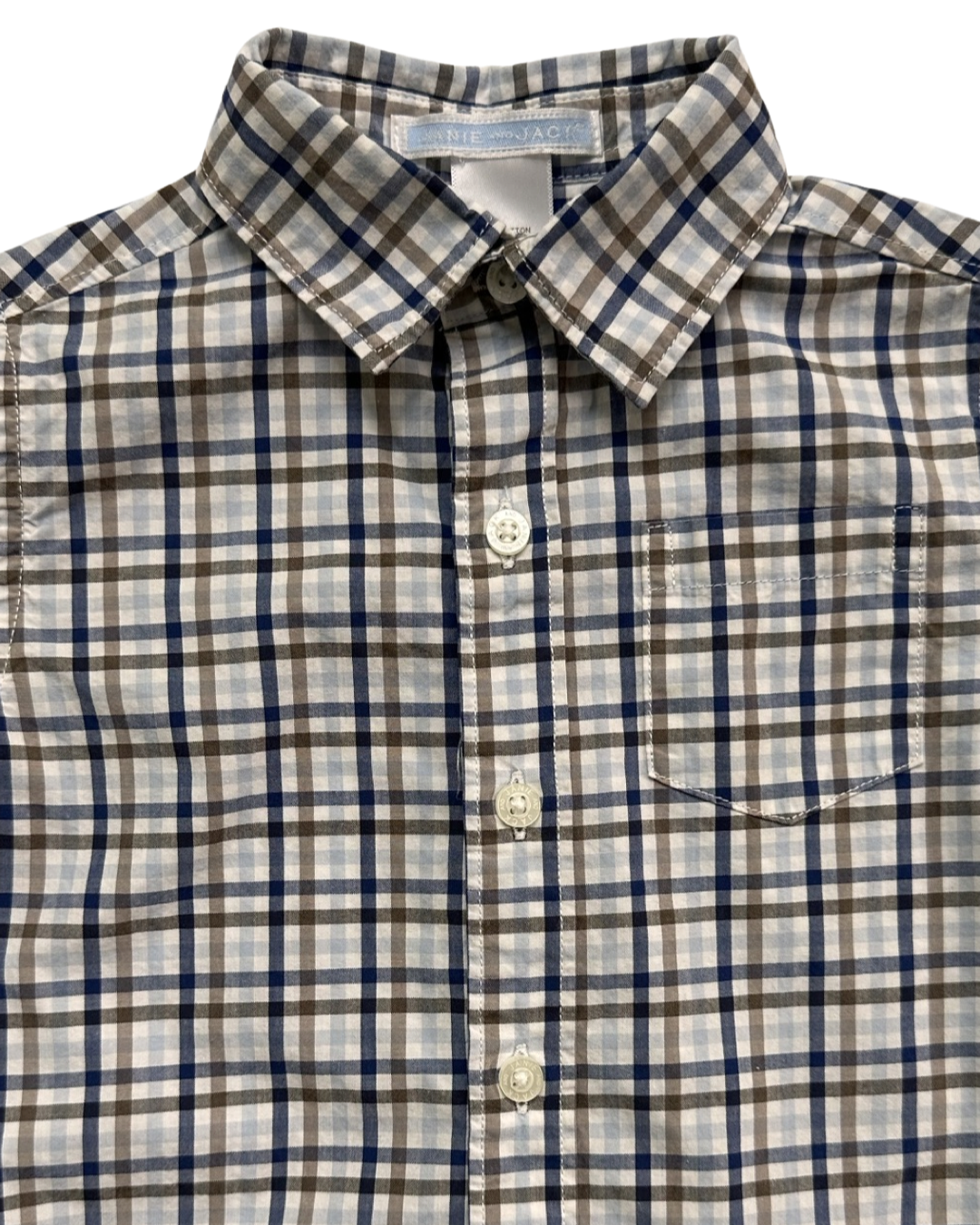 6-12M Baby Boy Janie & Jack Plaid Long Sleeve Button Up Top