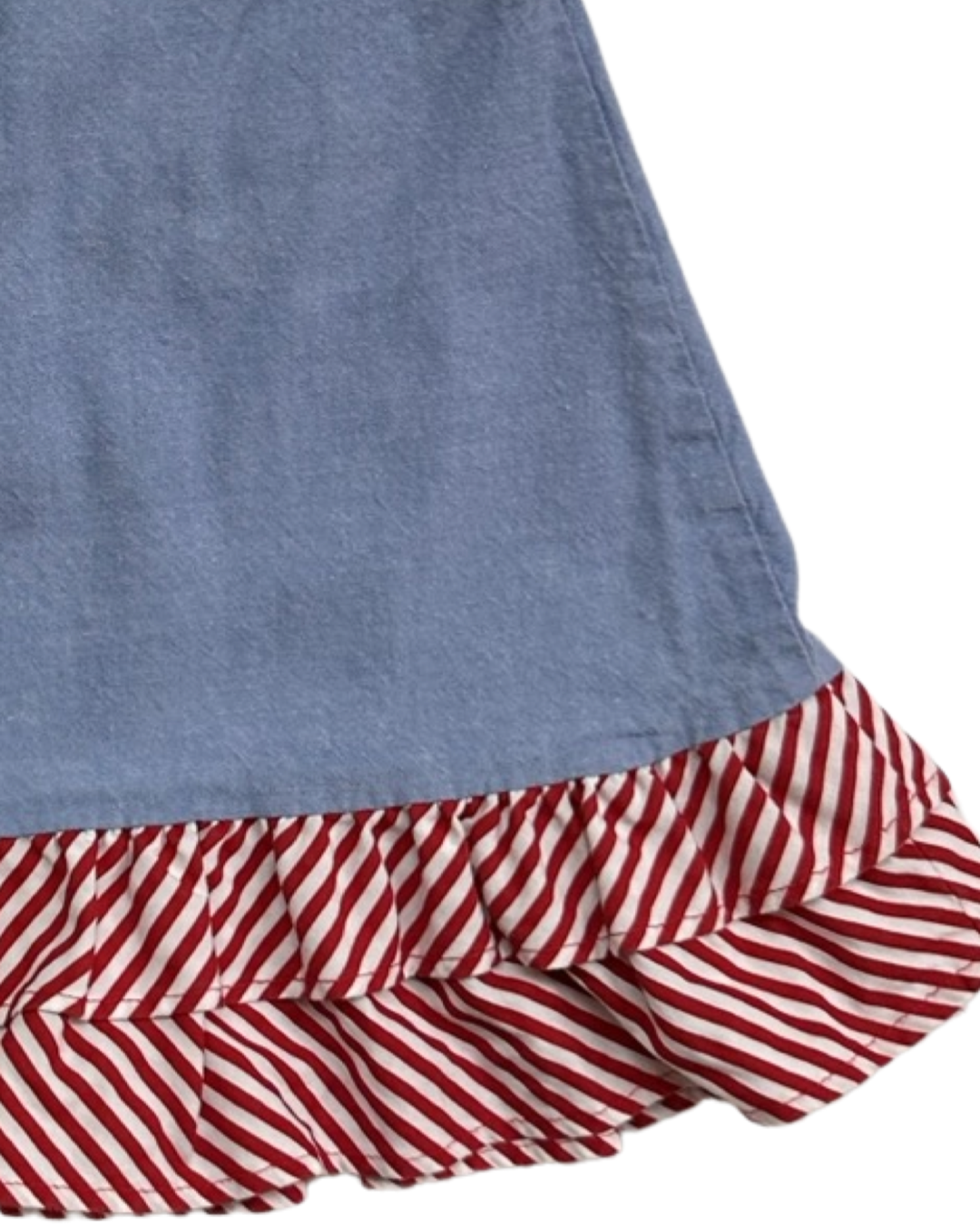 12M Baby Girl Bonnie Baby Chambray Patriotic Dress with Embroidered Fireworks and Red / White & Blue Bows