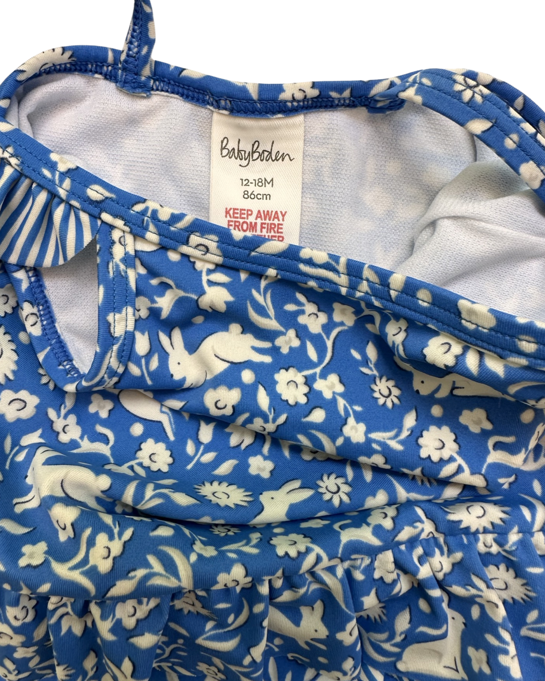 12M-18M Baby Girl Baby Boden Blue Bunny Swim Suit
