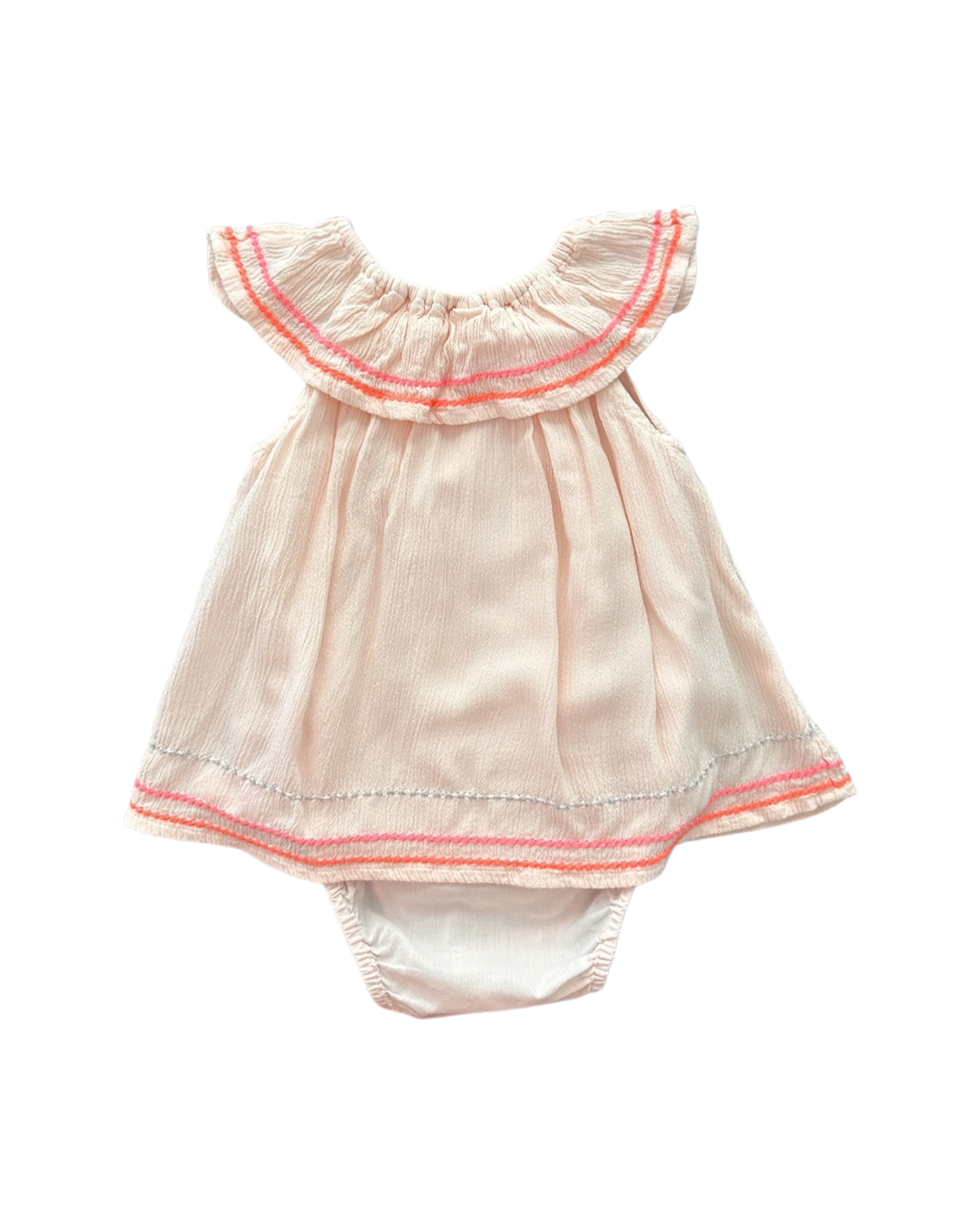 6-12M Baby Girl Baby Gap Light Pink Muslin Onesie Dress
