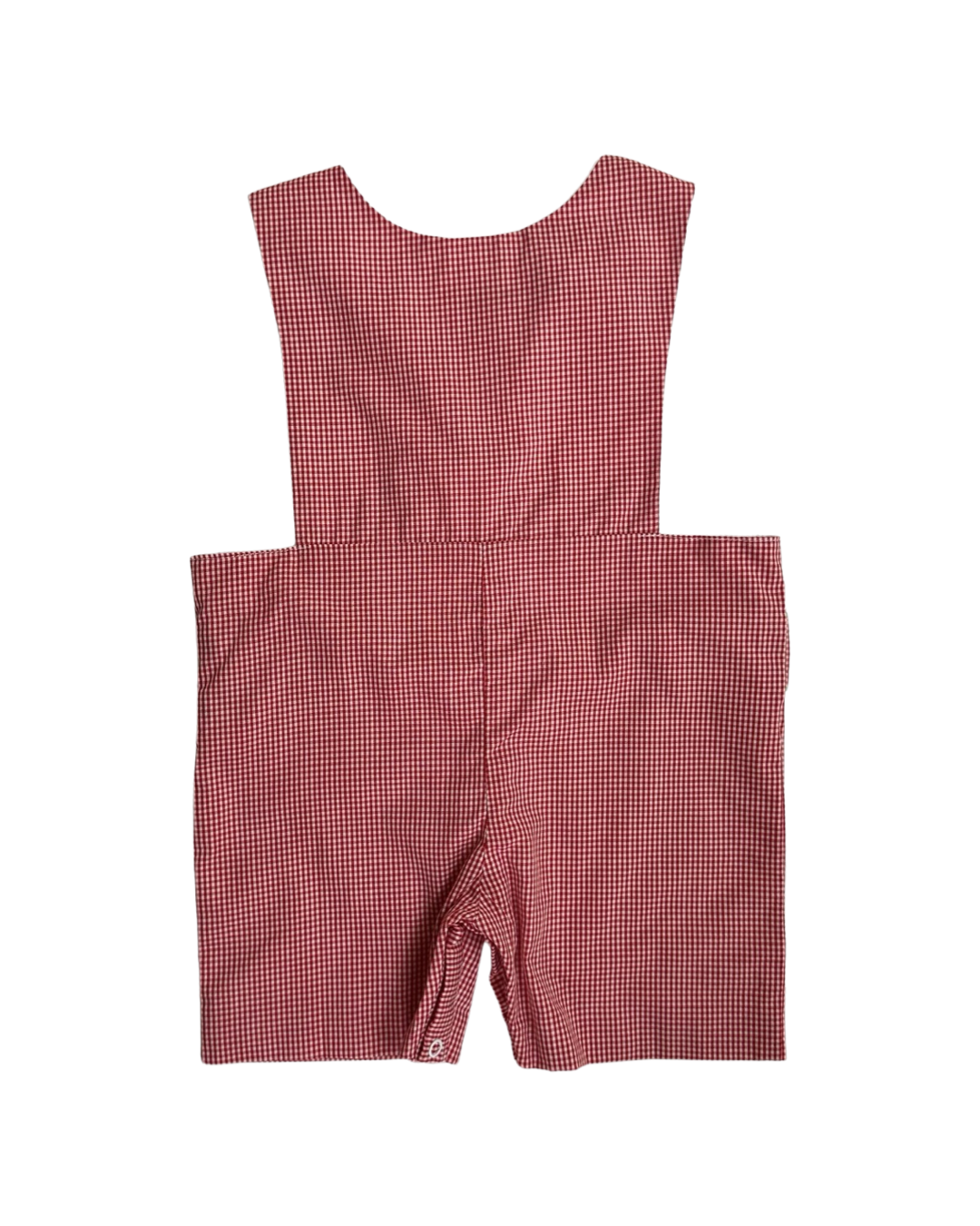 12M Baby Boy Babeeni Red Gingham Smocked Tractor Farm Romper
