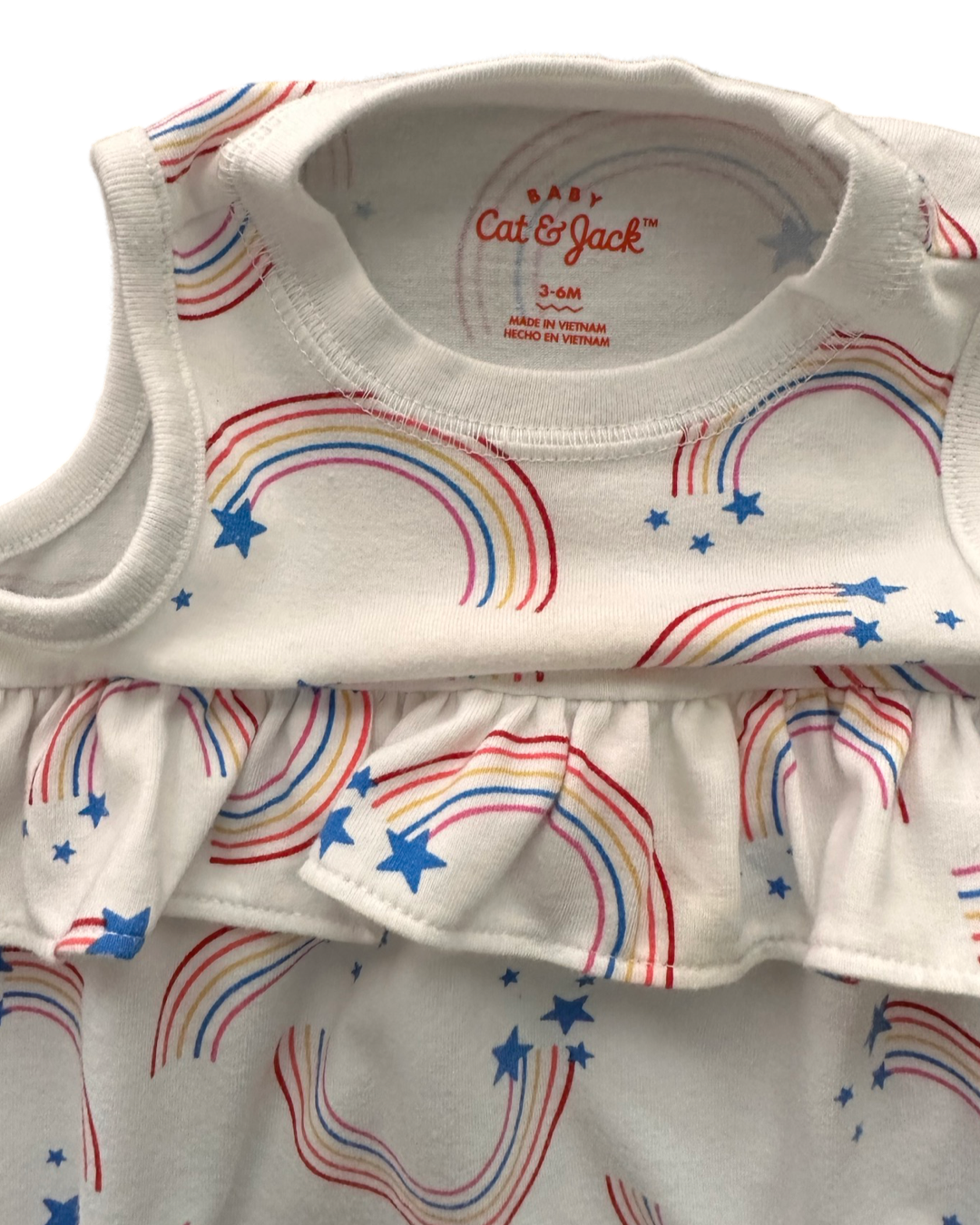 3-6M Baby Girl Cat & Jack Patriotic Rainbow Bubble