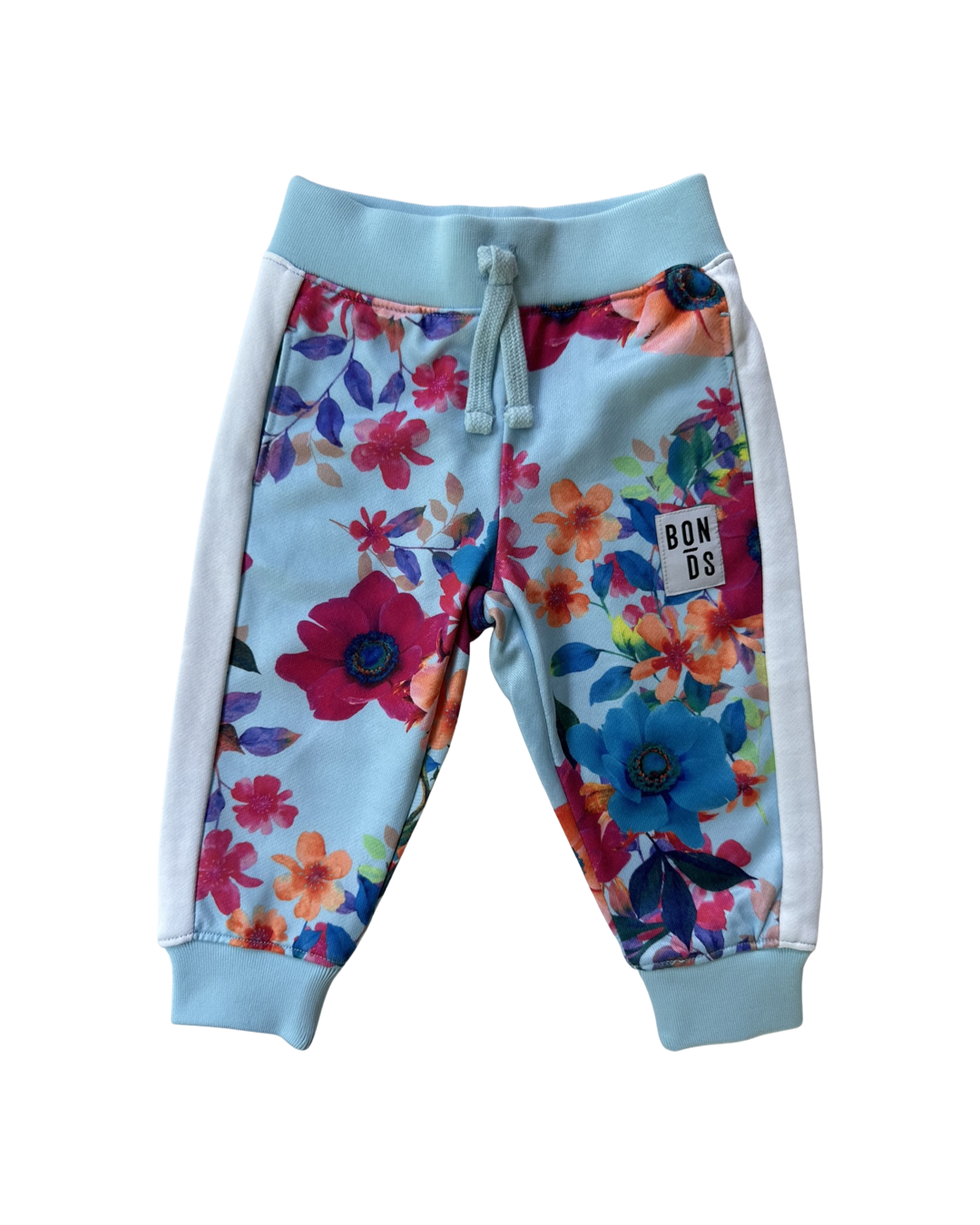 6-12M Baby Girl Size 0 Bonds Wondersuit Blue Floral Jogger Set Sweatshirt & Joggers
