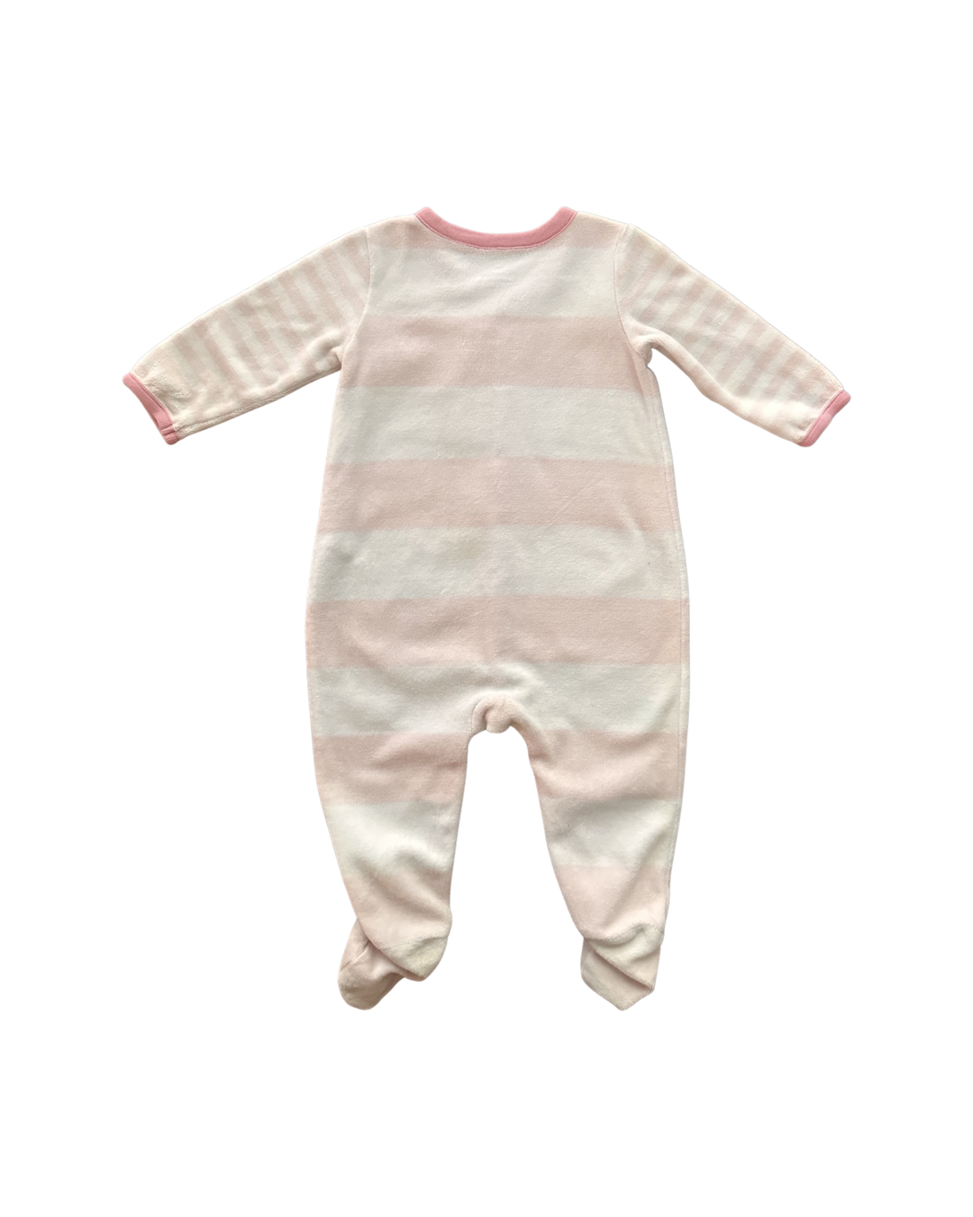 6-9M Baby Girl Baby Gap Pink and White Striped Terry Sleeper