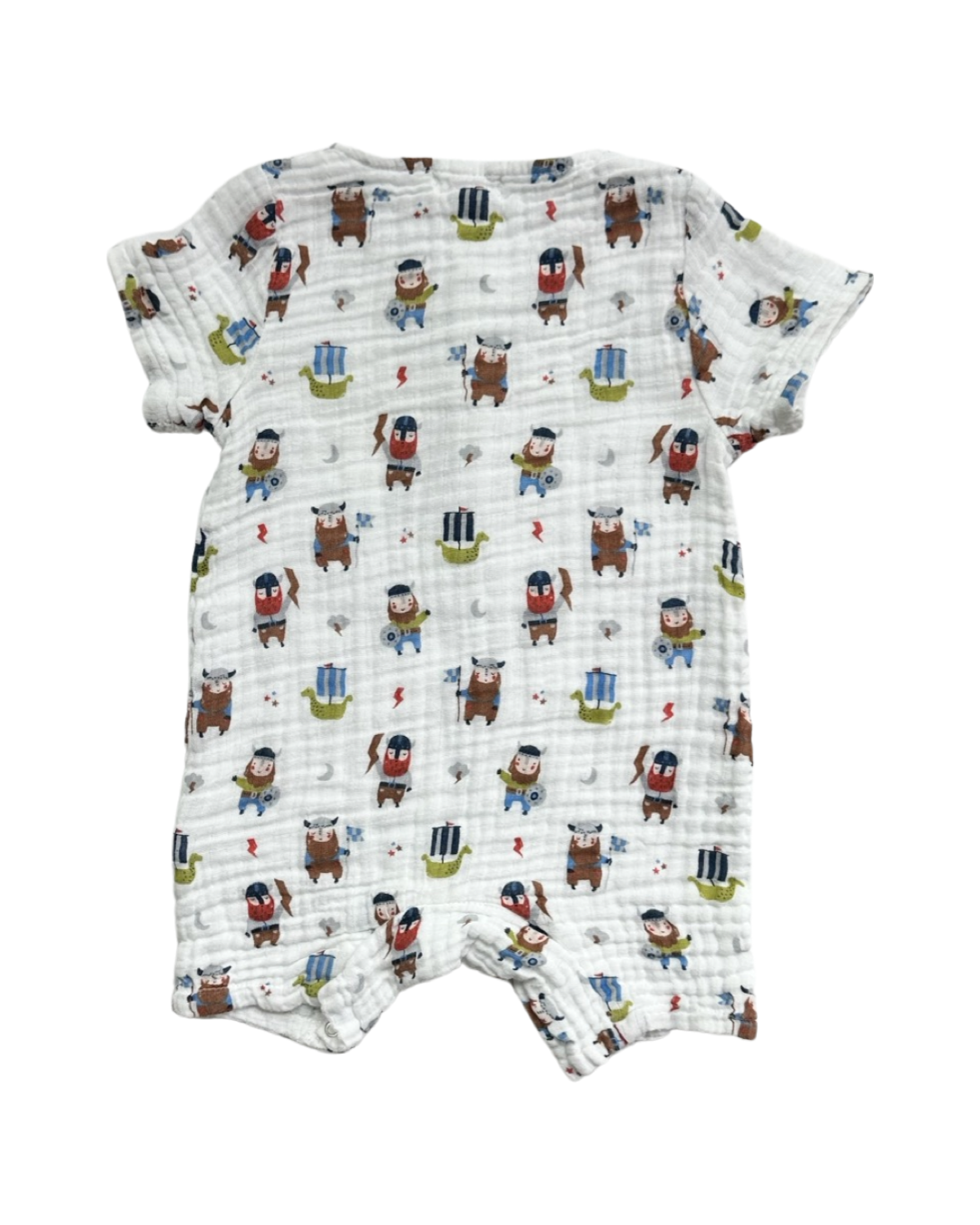 12M-18M Baby Boy Angel Dear Vikings Muslin Romper