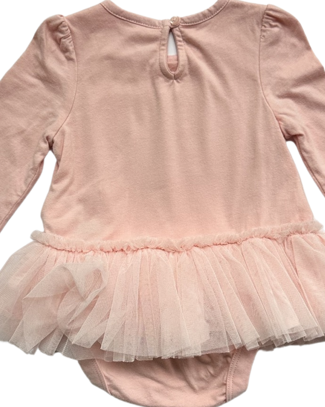 6-12M Baby Girl Baby Gap Pink Ballerina Tutu Long Sleeve Onesie Dress