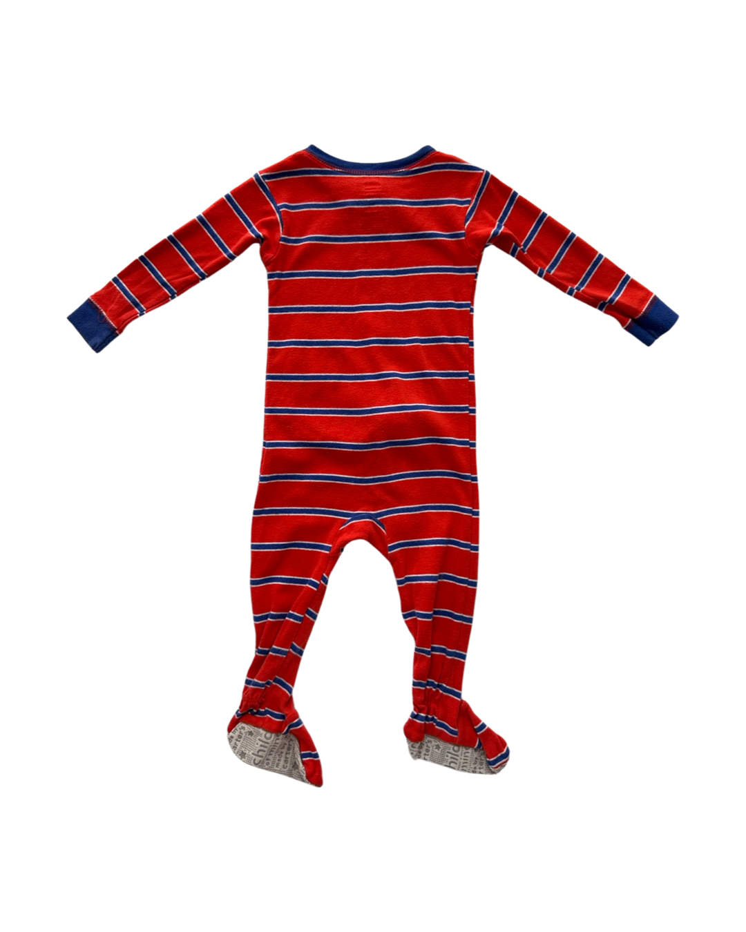 12M Baby Boy Red / Blue Striped Carters Surfing Monkey Zippered Sleeper PJs