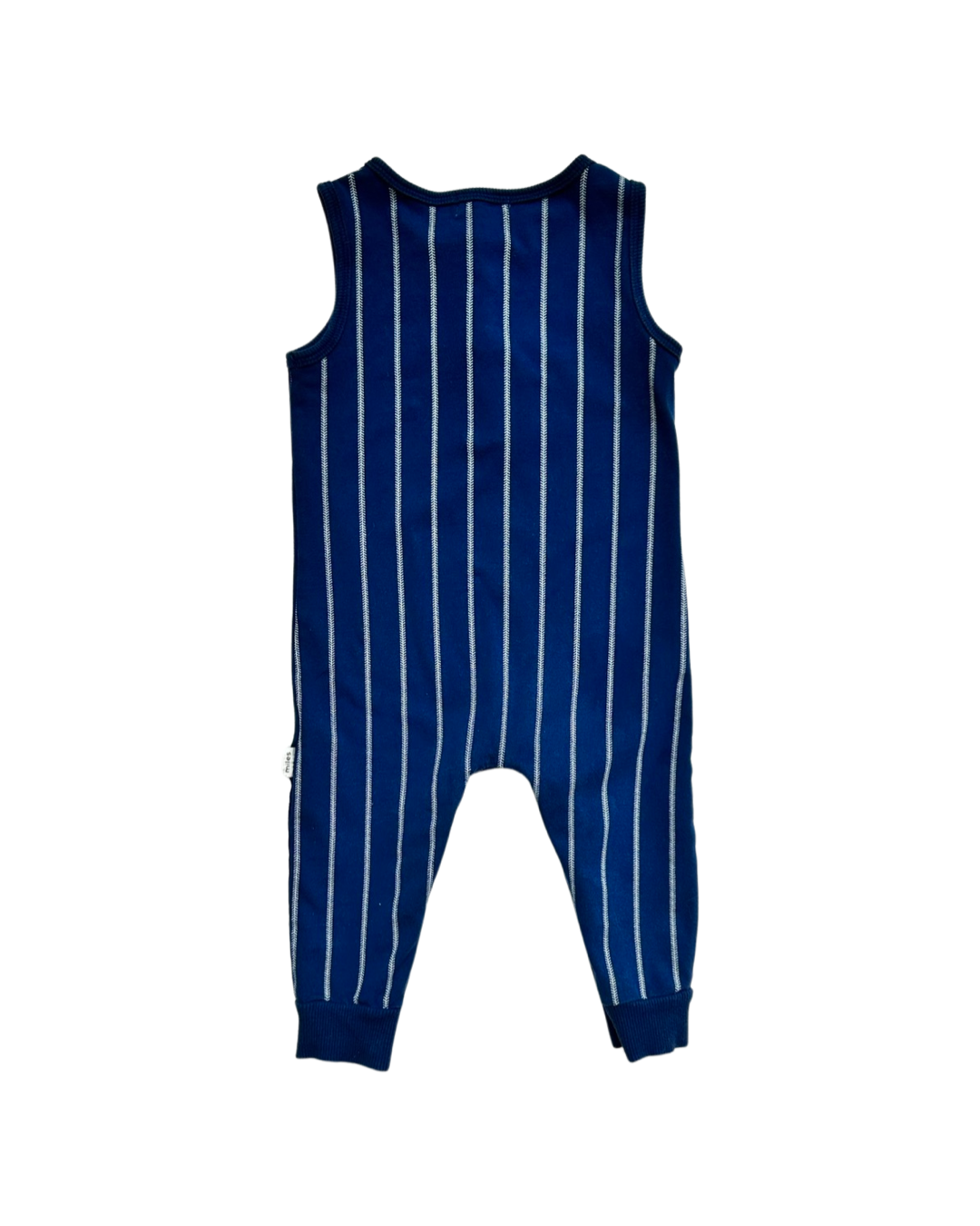 12M Baby Boy Navy Miles Baseball Thread Romper
