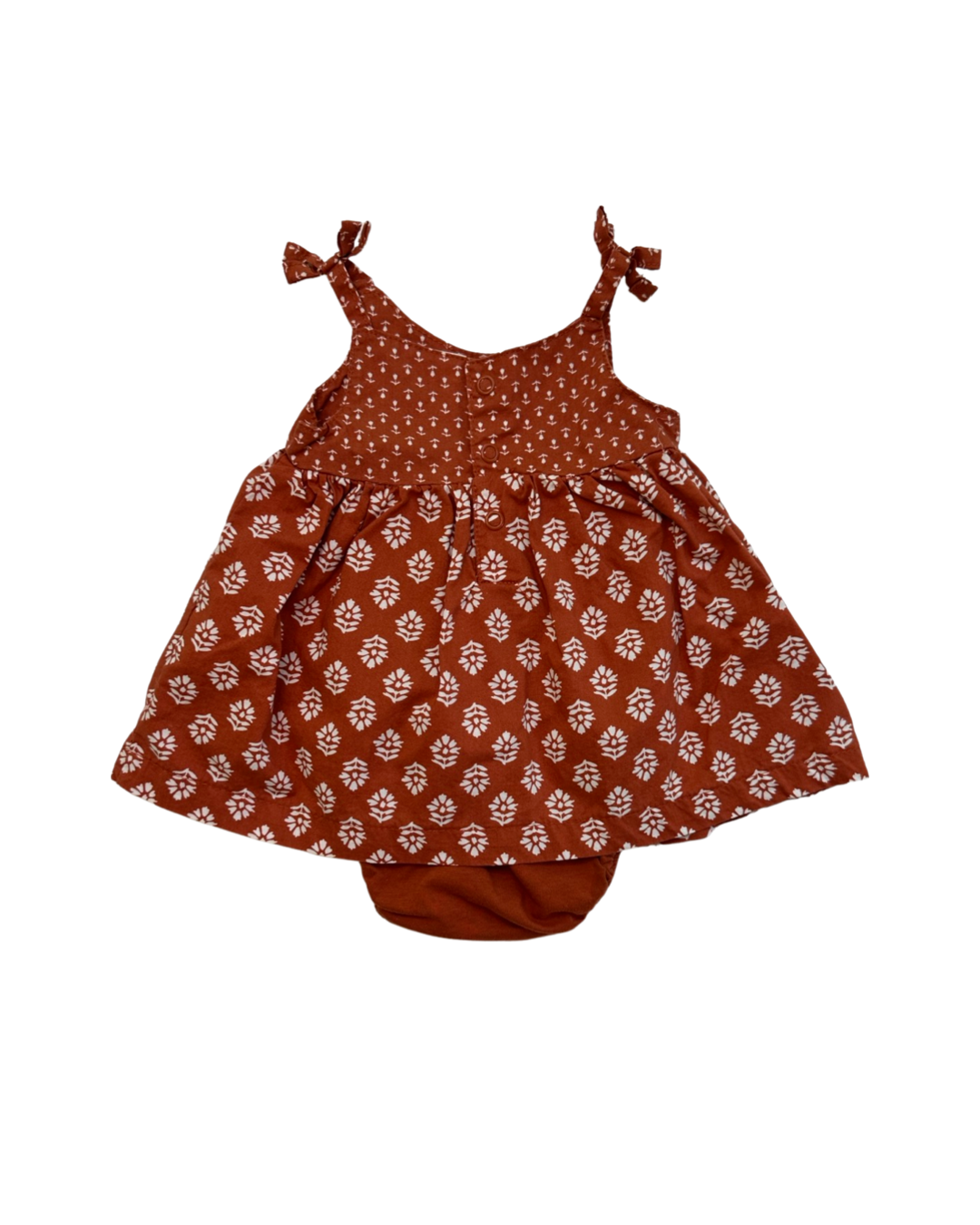 Newborn Baby Girl Carters Pumpkin Spice Colored Dress w/ Bloomers