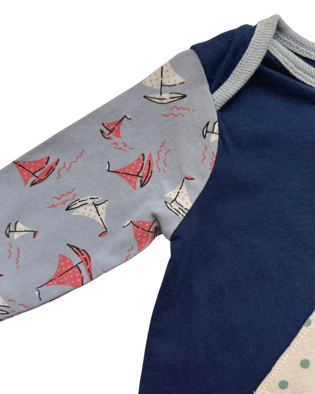 3-6M Baby Girl Baby Boden Dusty Blue Sailboat Dress