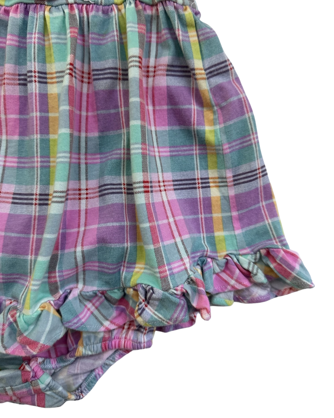 6M Baby Girl Ralph Lauren Pink & Green Plaid Ruffle Dress with Matching Bloomers