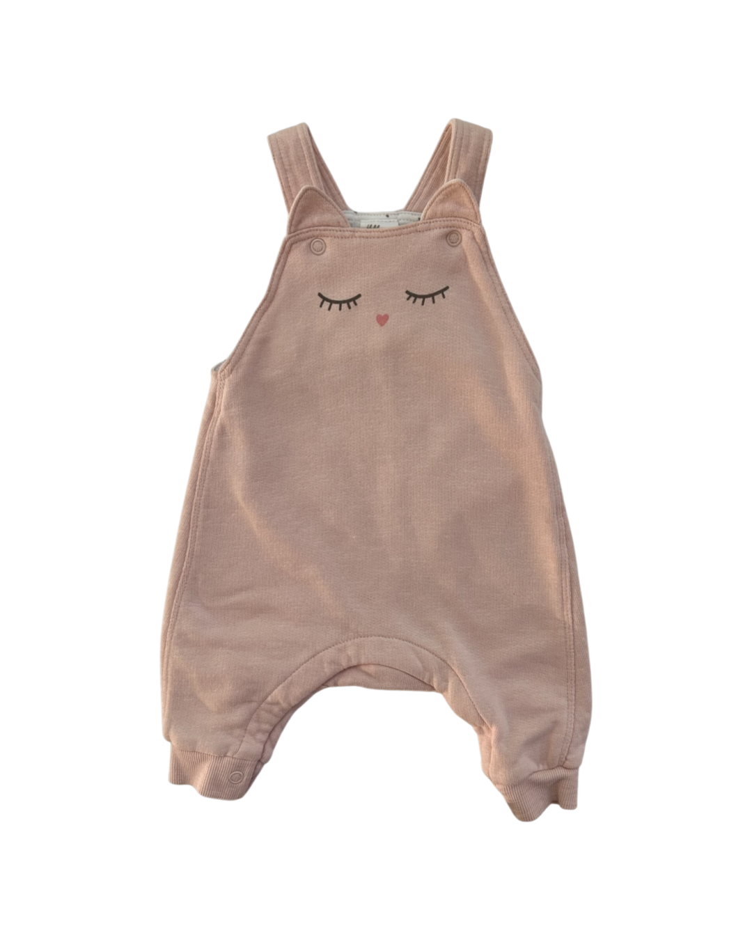 0-3M Baby Girl H&M Pink Kitty Overall Romper