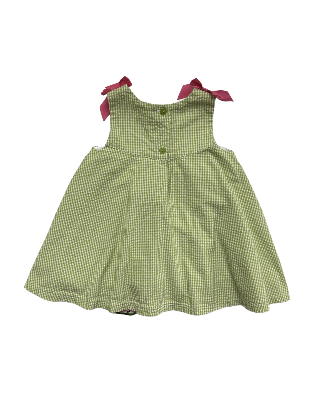 2T Toddler Girl Baby Crew Green Gingham Watermelon Dress