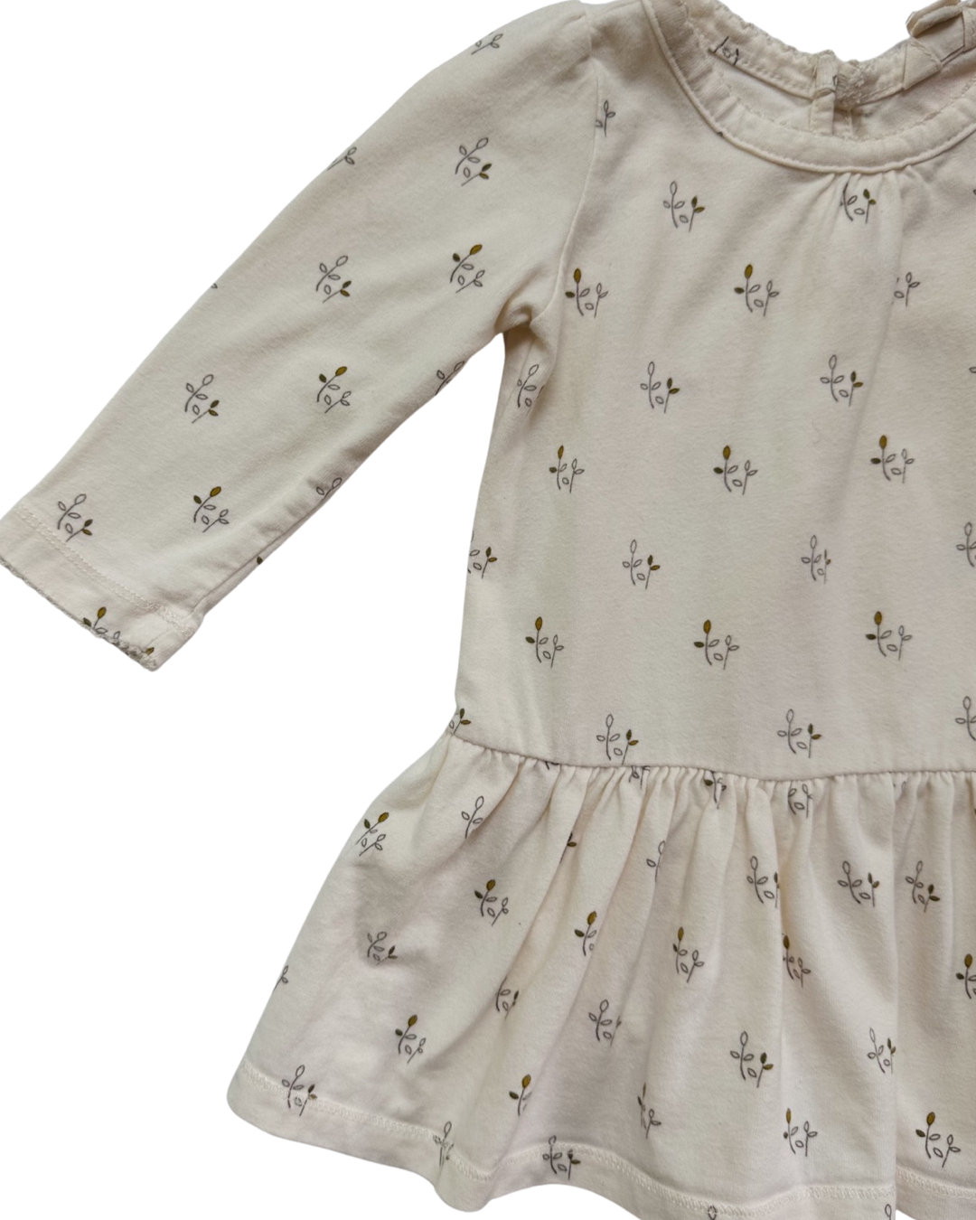 6-12M Baby Girl Baby Gap Off White Long Sleeve Organic Cotton Dress