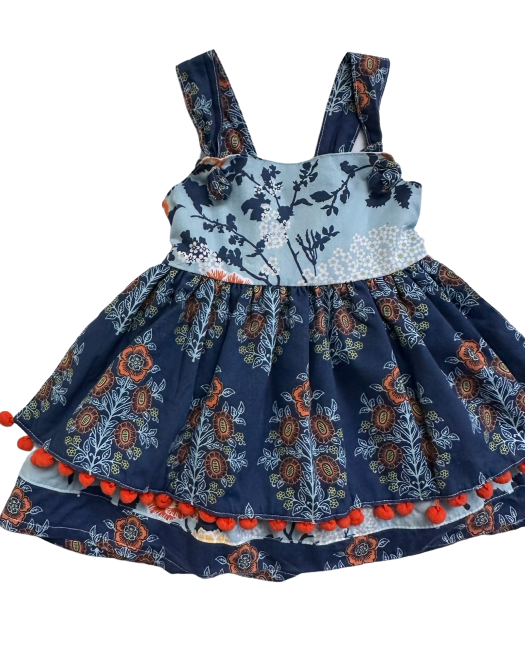 12M-18M Baby Girl Cheeky Plum Boutique Blue Floral Dress