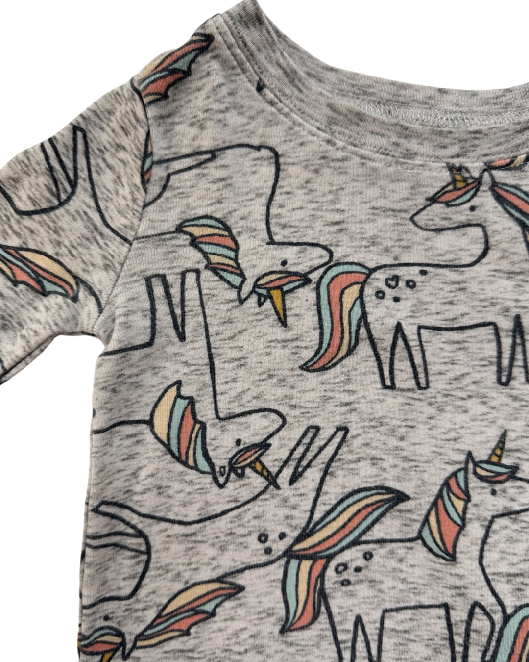 12M-18M Baby Girl Old Navy Gray Unicorn PJs