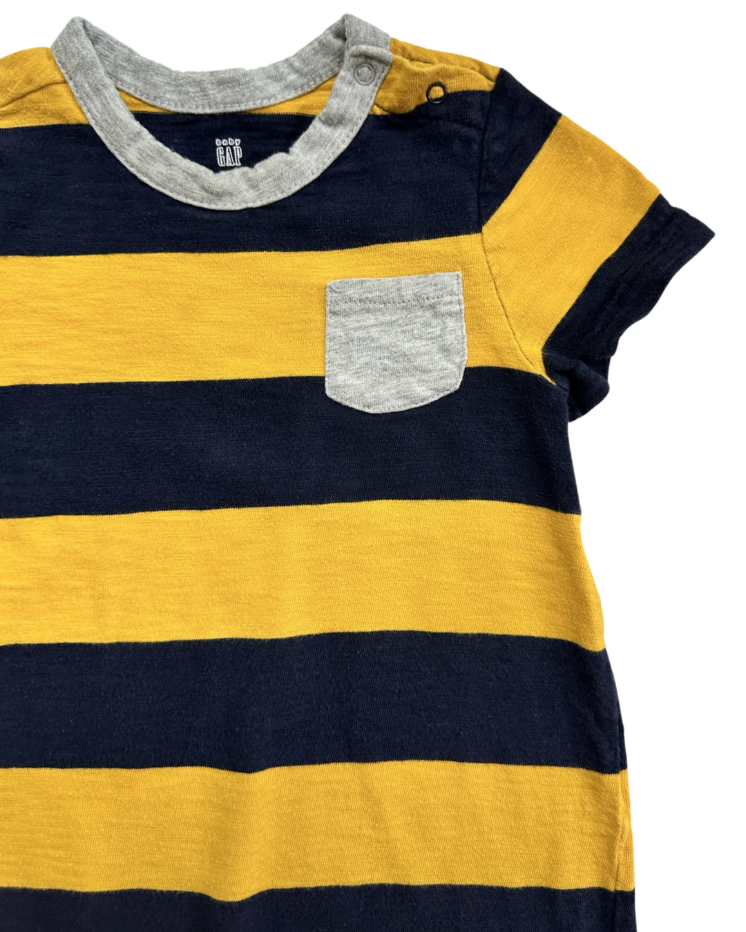 18M-24M Baby Boy Navy & Yellow Striped Baby Gap Romper