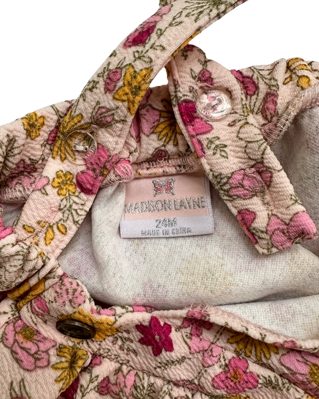 24M Baby Girl Madison Layne Pink Floral Jumper Dress