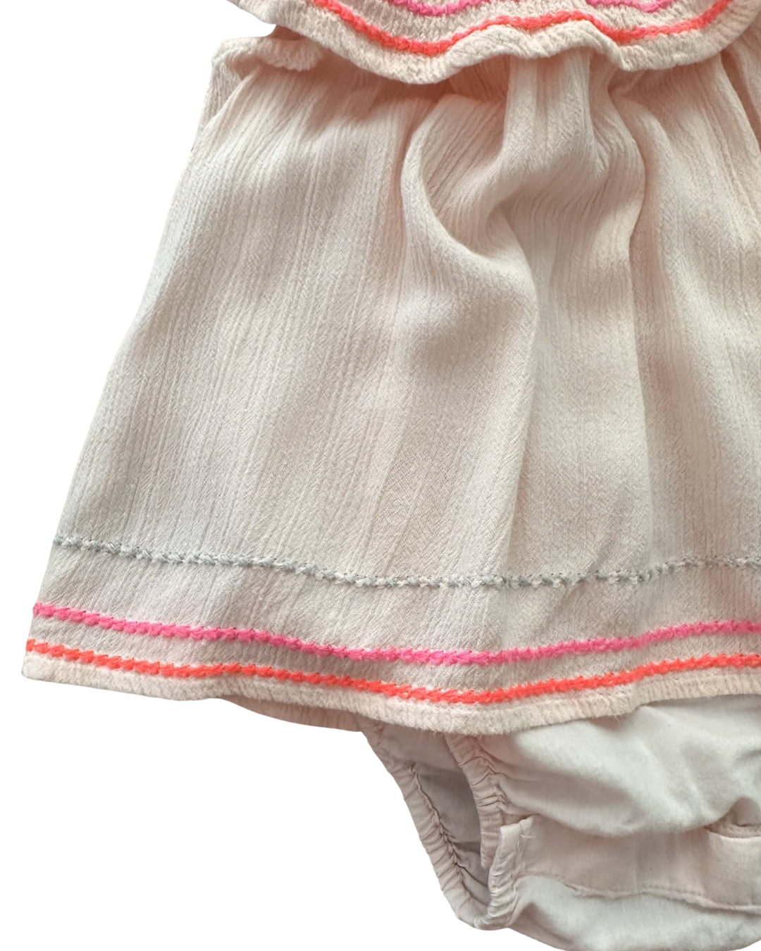 6-12M Baby Girl Baby Gap Light Pink Muslin Onesie Dress