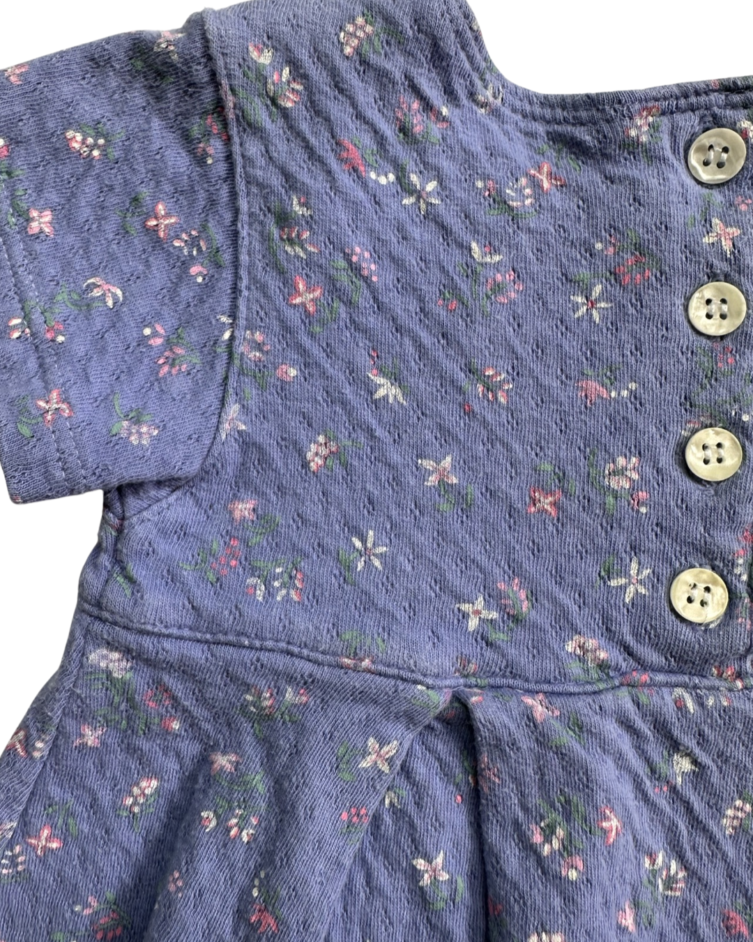 6M Baby Girl Purplish Blue Ralph Lauren Floral Dress w/ Matching Bloomers