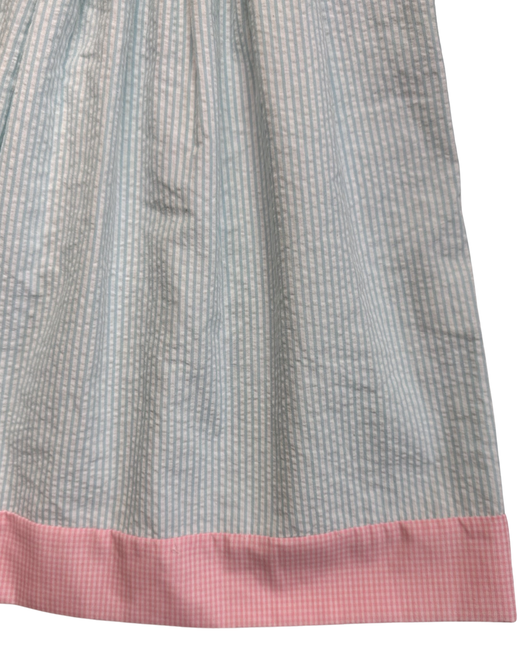 12M Baby Girl Blue / Pink Classic Whimsy Smocked Bunny Bum Flutter Sleeve Dress