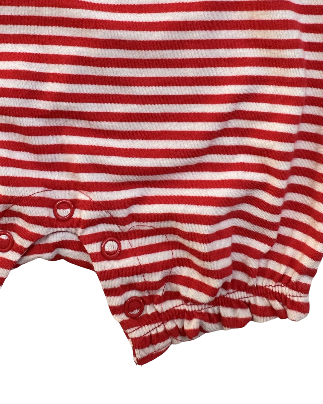 0-3M Baby Girl Patriotic Red / White Striped Bubble