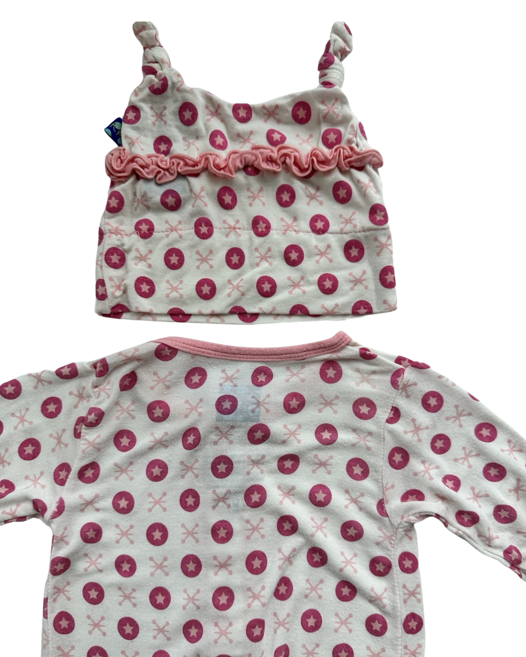 0-3M Baby Girl Kickee Pants Bamboo Nightgown PJs and Matching Hat