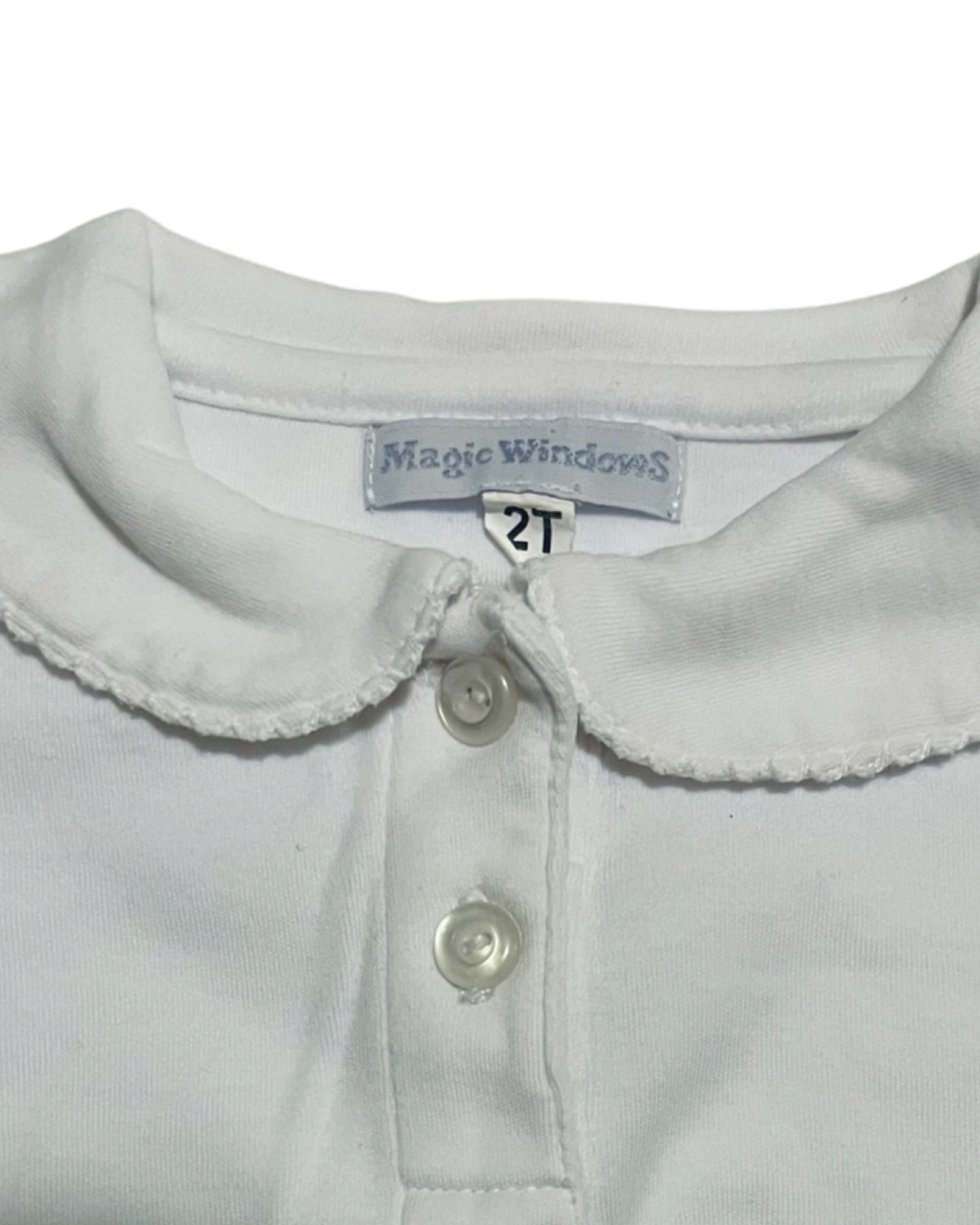 2T Toddler Girl White Peter Pan Collar Shirt Top