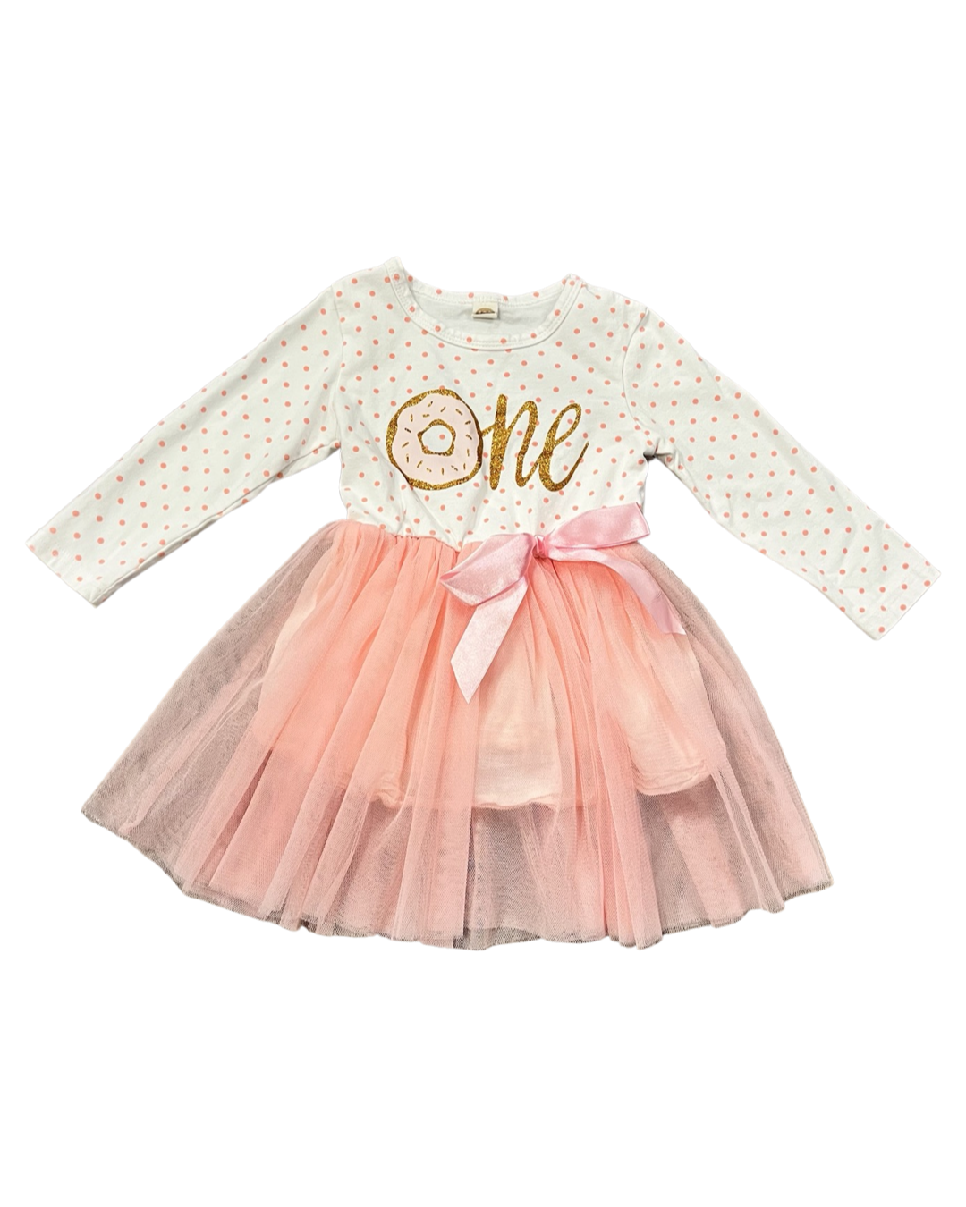 12M-18M Baby Girl Donut One Pink Boutique Dress