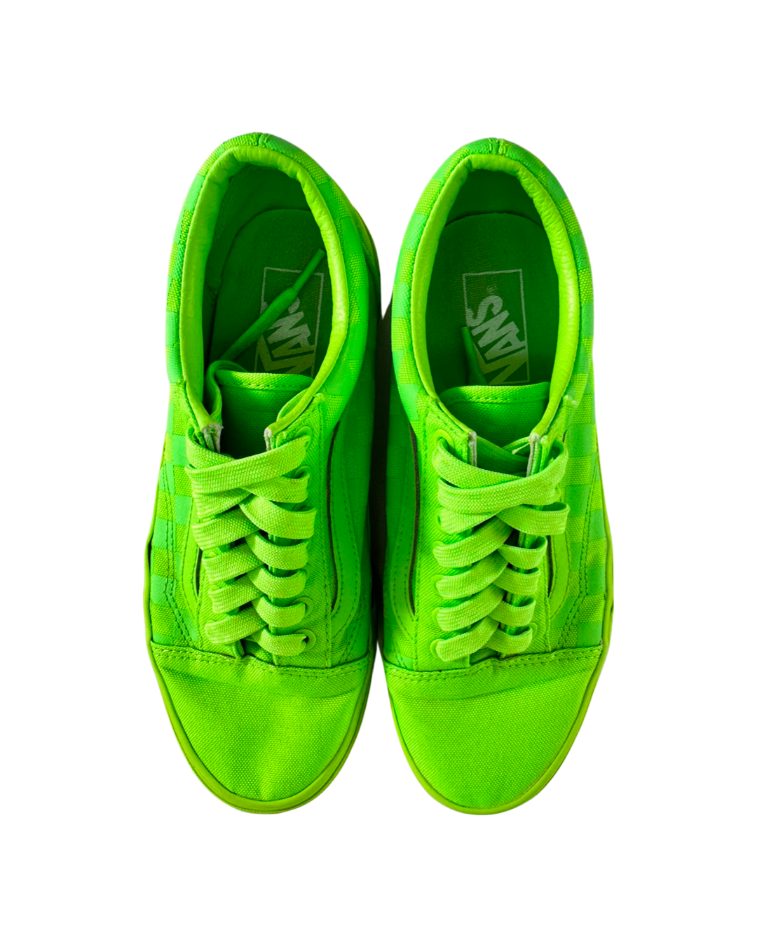 Vans Women Size 8, Men’s 6.5 Old Skool Tonal Checkerboard Skate Shoe - Green Gecko