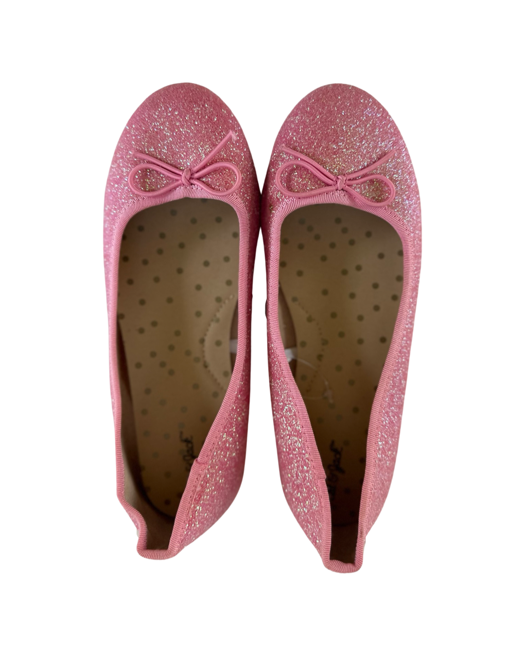 Girls Size 2 Cat & Jack Pink Glitter Sparkle Flats