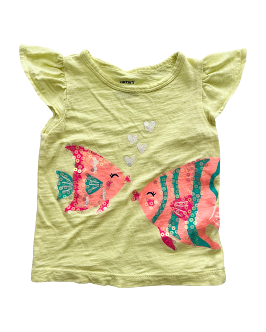 6M Baby Girl Carters Sequin Fish Top