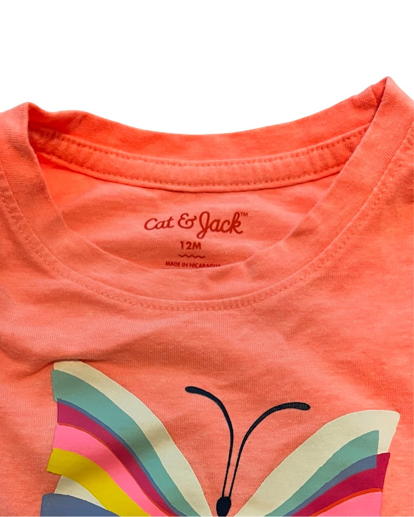 12M Baby Girl Cat & Jack Butterfly T-shirt Top