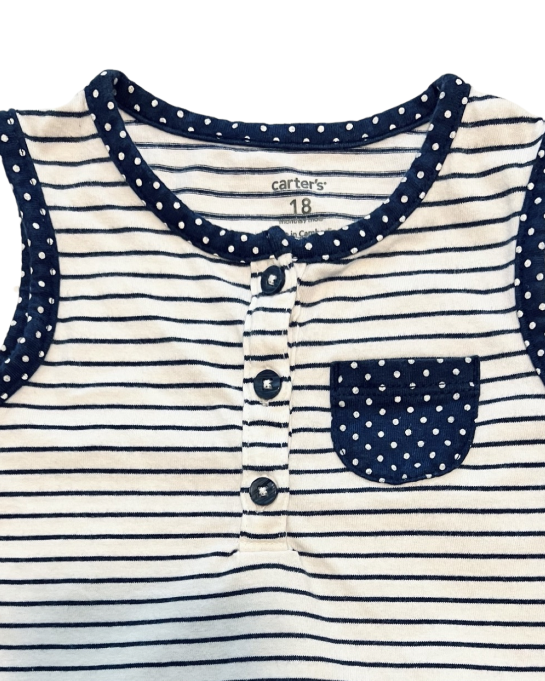 18M Baby Girl Carters Navy / White Skirted Onesie