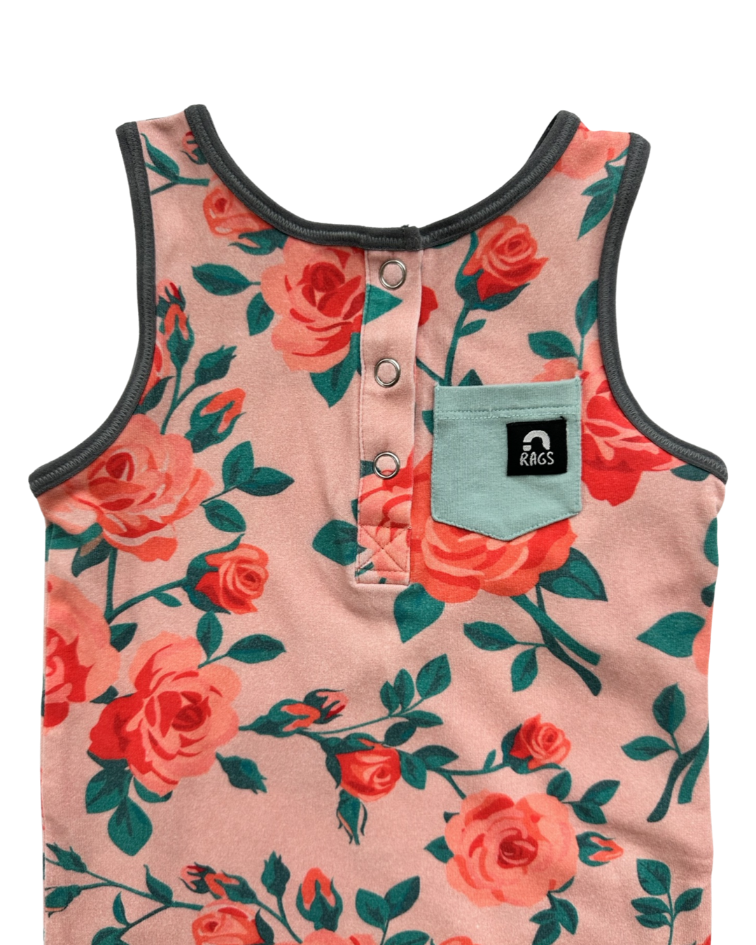 12M-18M Baby Girl Pink Floral RAGS to Raches Romper