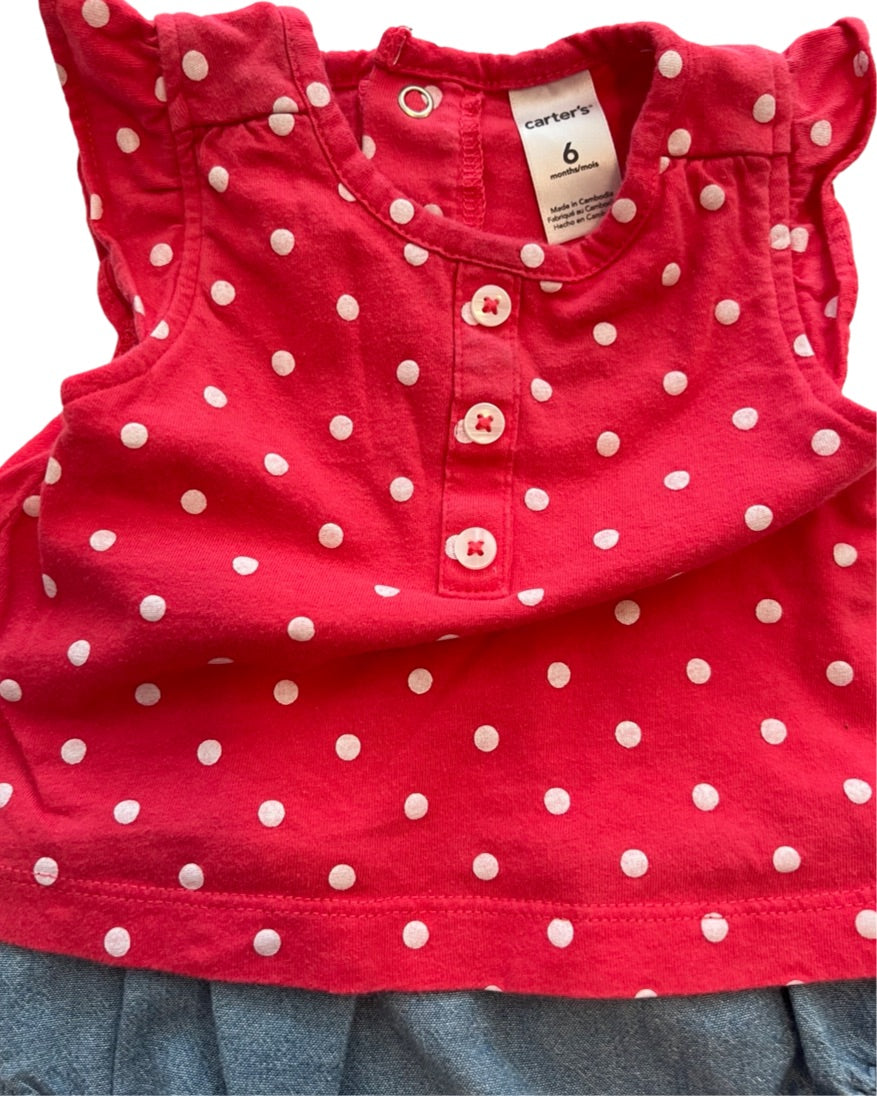 6M Baby Girl Carters Pink One Piece Bubble