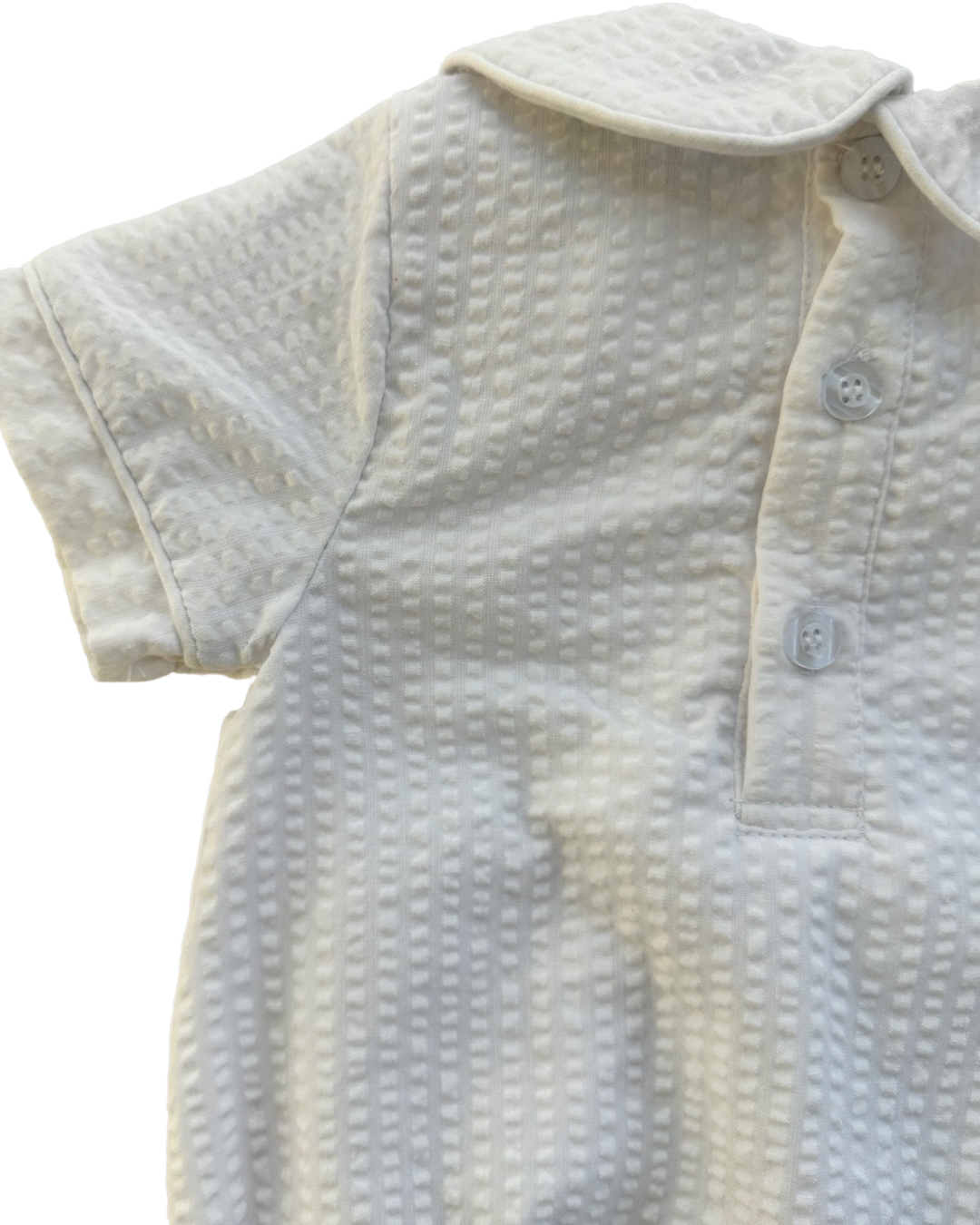 3M Baby Boy Cecil & Lou White Peter Pan Collar Bubble