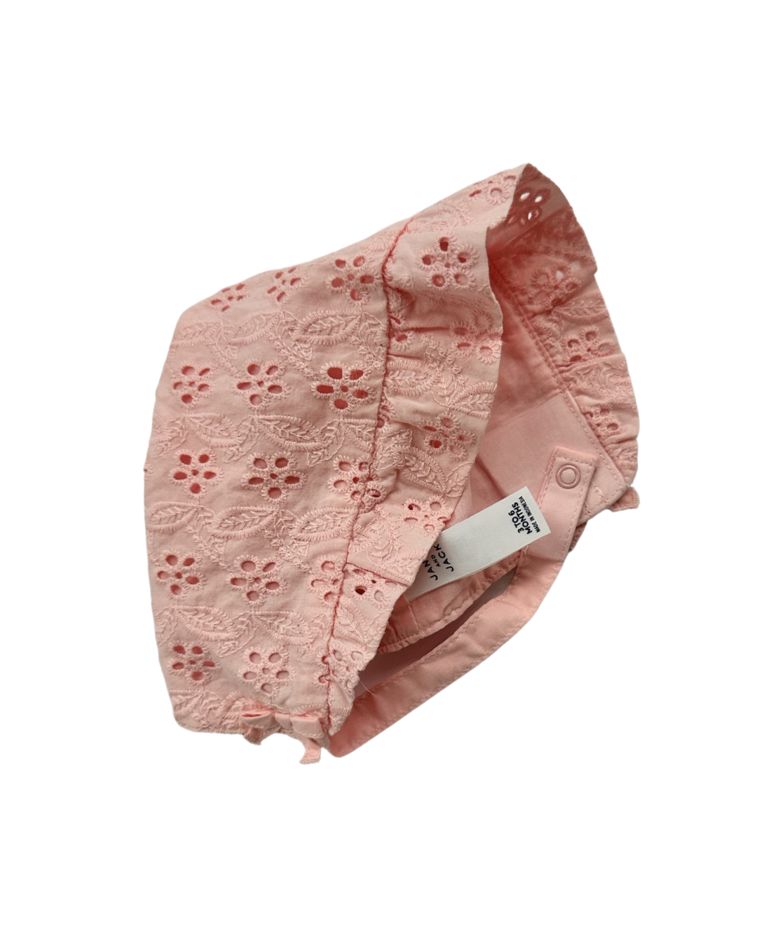 3-6M Baby Girl Janie & Jack Pink Eyelet Dress with Bonnet