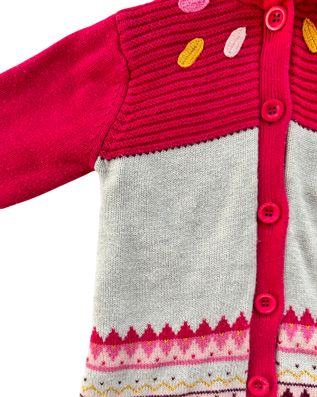 2T Toddler Girl Catamini Fleece Lined Knit Sweater Cardigan Jacket