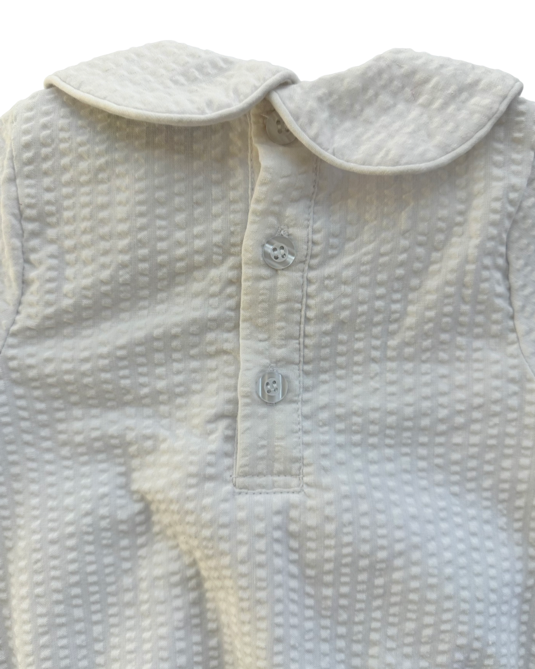 3M Baby Boy Cecil & Lou White Peter Pan Collar Bubble