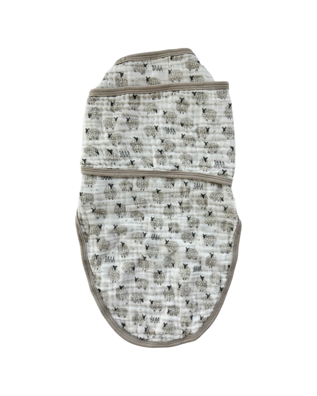 0-3M Baby Boy / Girl Mud Pie Gray Muslin Sheep Swaddle