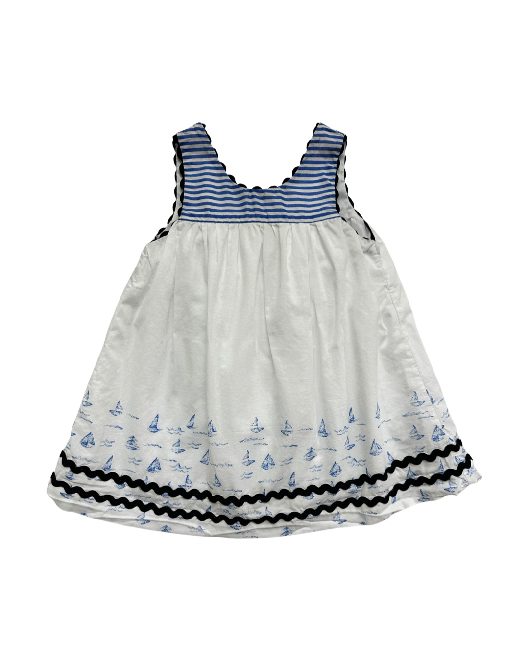 3-6M Baby Girl Dylan & Abby Blue / White Sailboat Dress