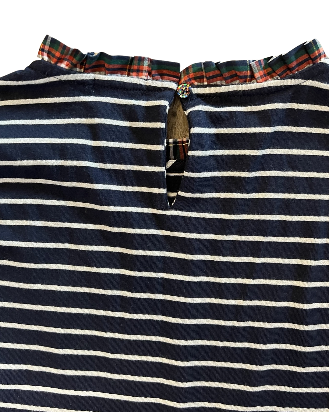 Youth Girls Size 12Y /14Y CrewCuts Navy Striped &Plaid Dress